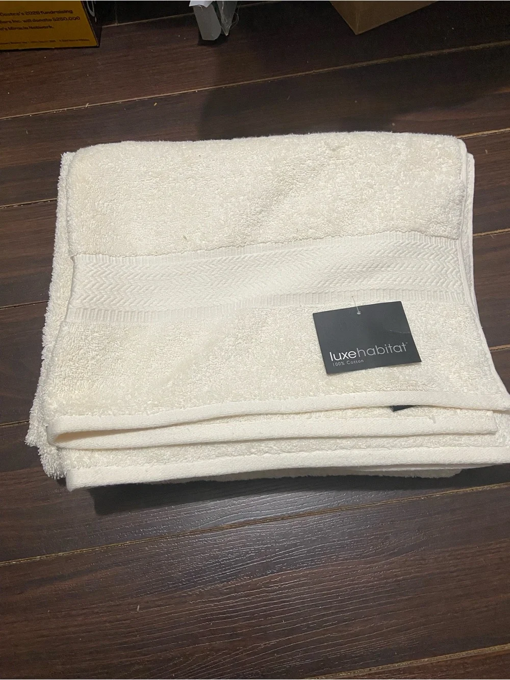 Luxe Habitat Cream Bath Towel  Cotton 31 X 52” 2 Pack